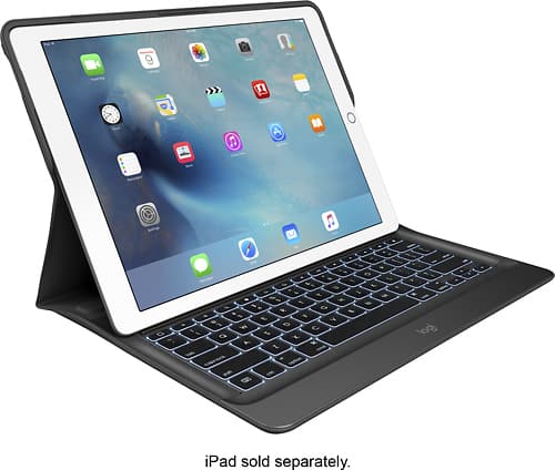 Logitech - CREATE Keyboard Case for Apple® iPad® Pro 12.9" - Black - Larger Front