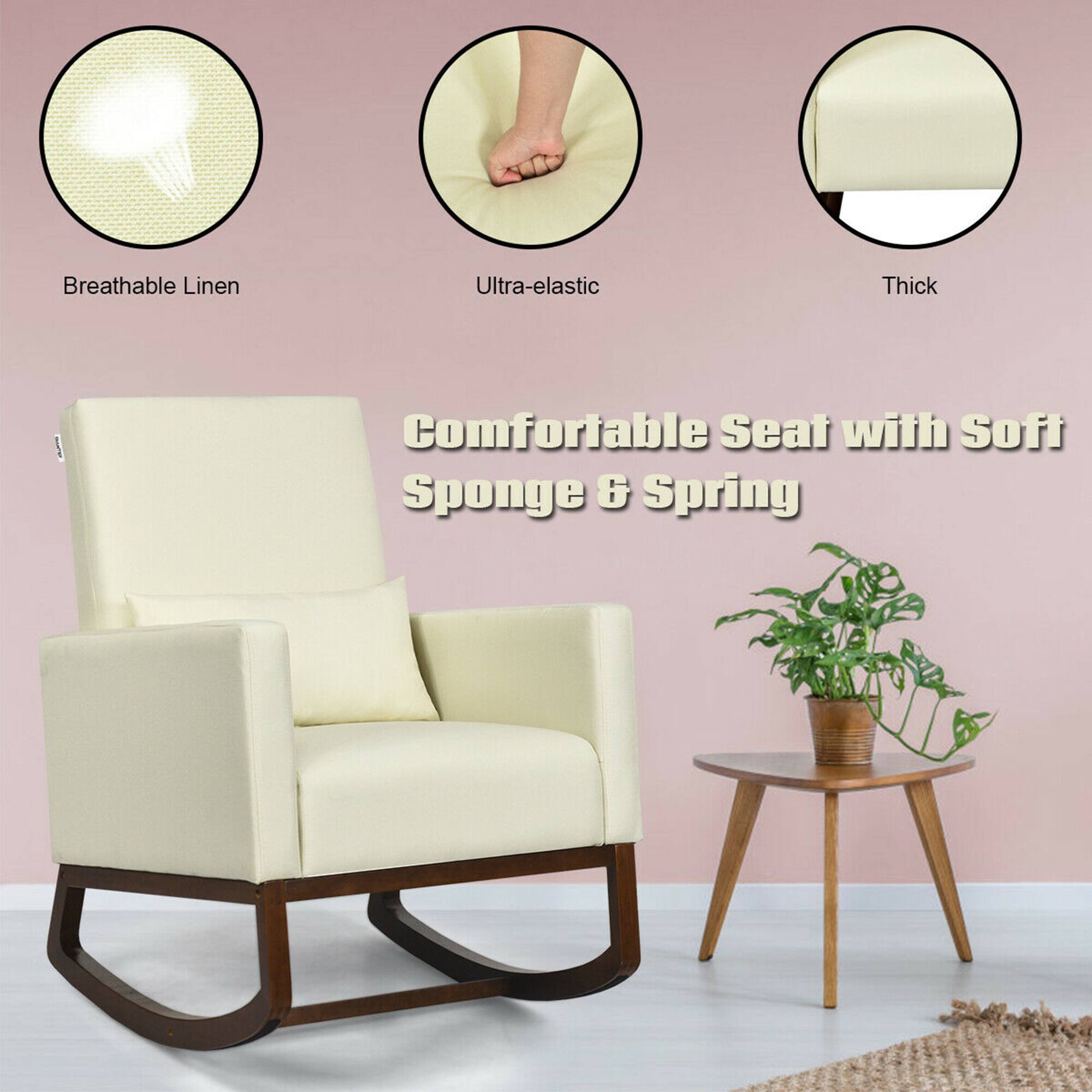 - Breathable Linen
- Ultra-elastic
- Thick

Comfortable Seat with Soft Sponge & Spring