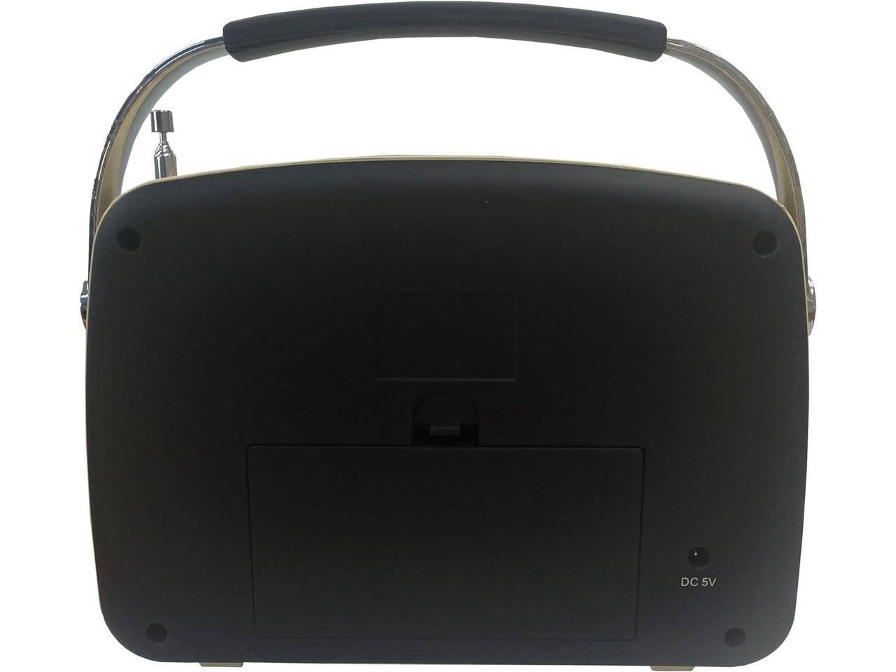 Alt View 1. Supersonic - Supersonic SC-1201BT Retro Portable Bluetooth Speaker with Vintage Vibes, AM/FM Radio Black - Black.