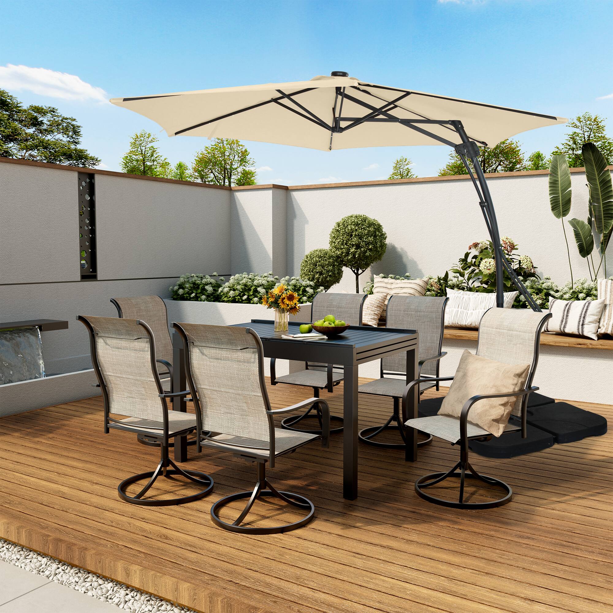 Alt View 2. Boyel Living - 10ft Outdoor Patio Cantilever Umbrella with Waterproof and UV Resistant.