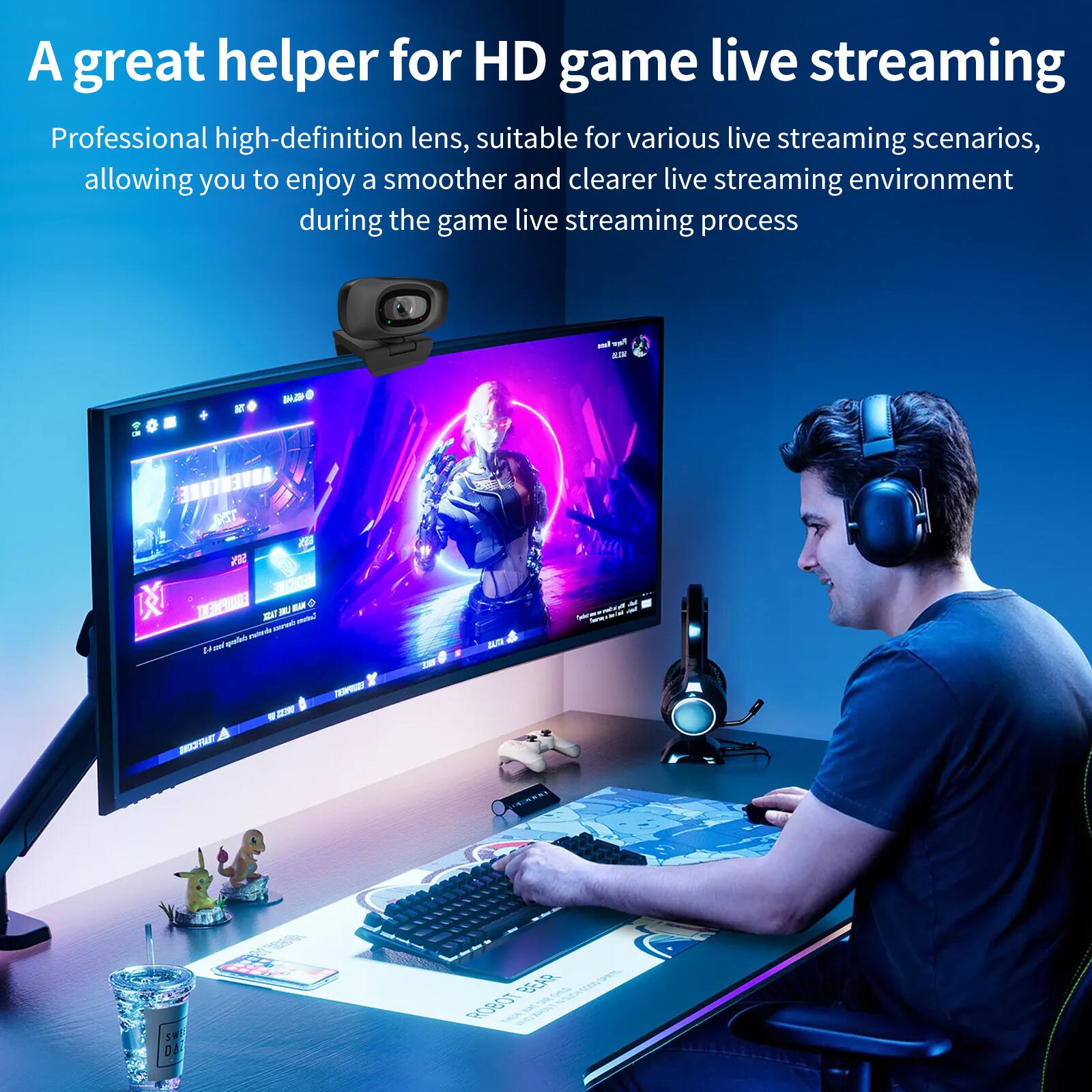 A great helper for HD game live streaming

Professional high-definition lens, suitable for various live streaming scenarios, allowing you to enjoy a smoother and clearer live streaming environment during the game live streaming process.