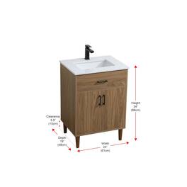 Elegant Kitchen and Bath - Chandler 24 Inch Single Bathroom Vanity In - Walnut Brown
