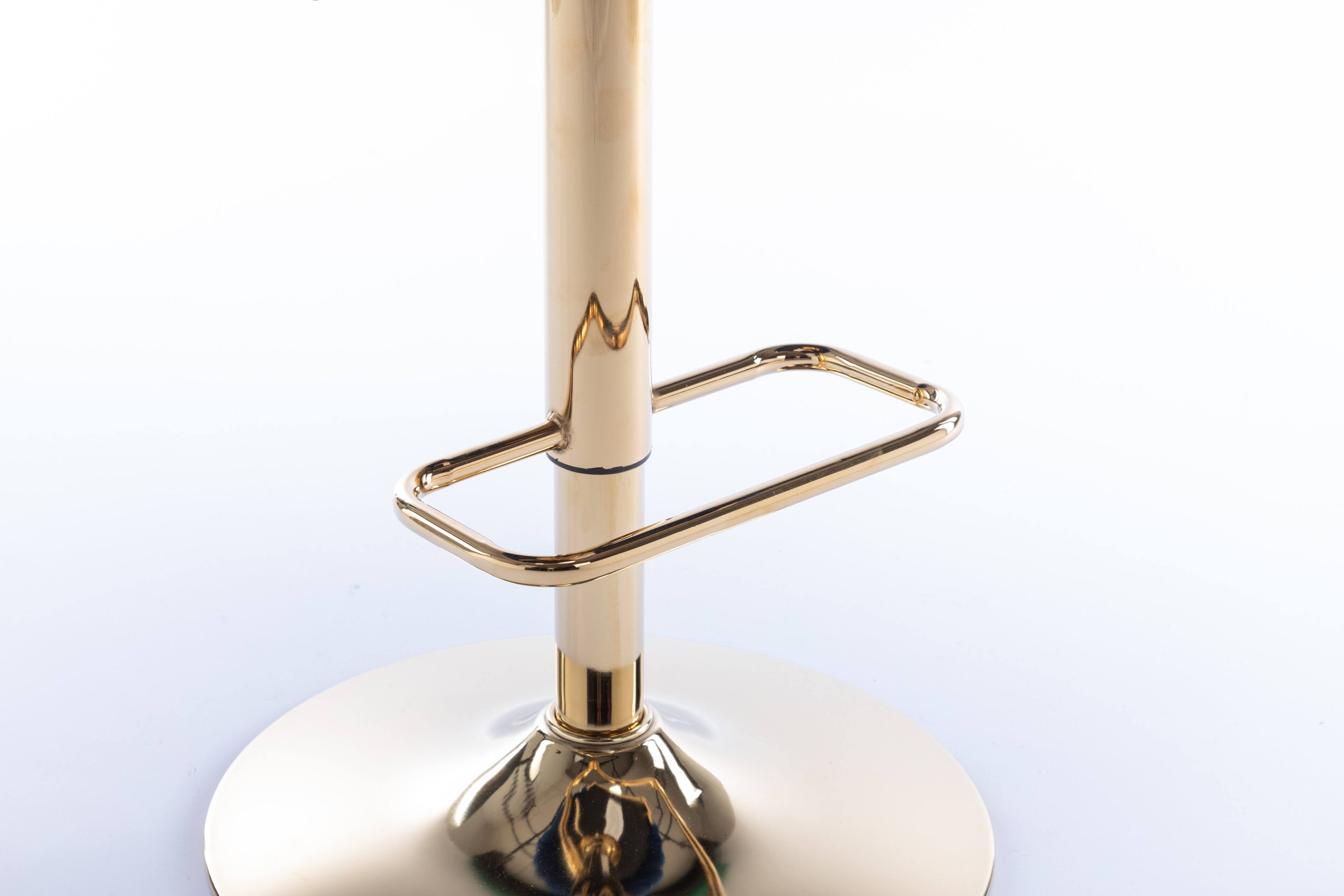 Alt View 5. PexFix - Modern Velvet Bar Stools, Set of 2, Adjustable Swivel with Golden Legs, Chrome Base for Kitchen Island, Home Bar - Navy.