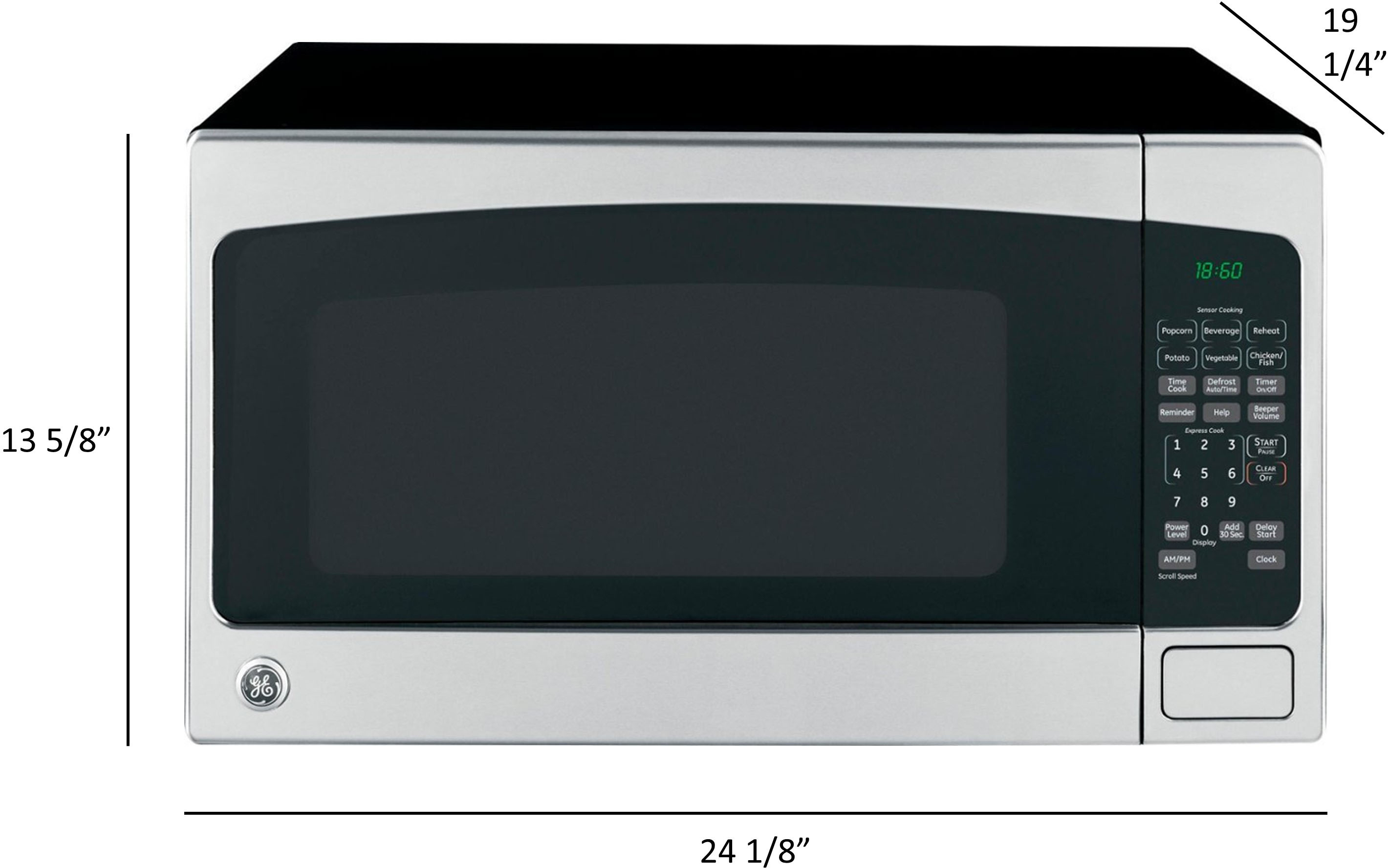 Angle View: GE - 2.0 Cu. Ft. Family-Size Microwave - White