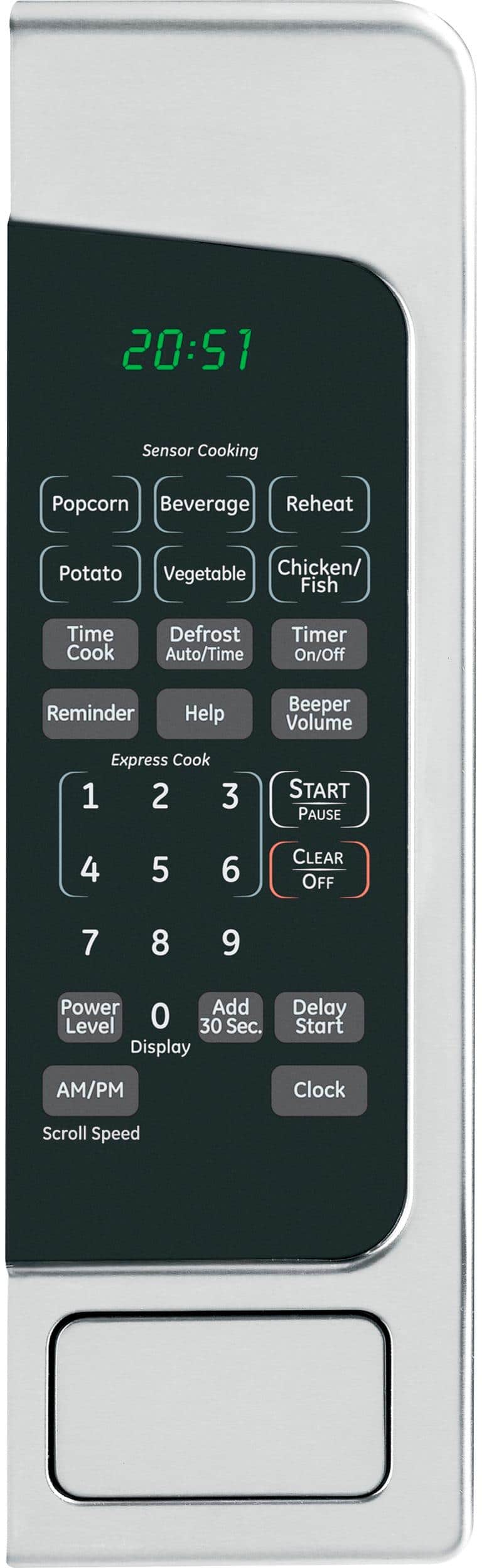 Alt View 1. GE - 2.0 Cu. Ft. Full-Size Microwave - Stainless Steel.