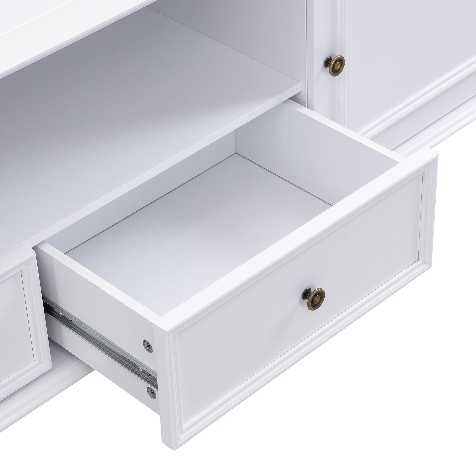 Alt View 2. APRILSOUL - 70.9in Modern TV Stand for TVs up to 80Inch Entertainment Center TV Storage Cabinet with 2Drawers 2Cabinets 5Solid Legs - White.