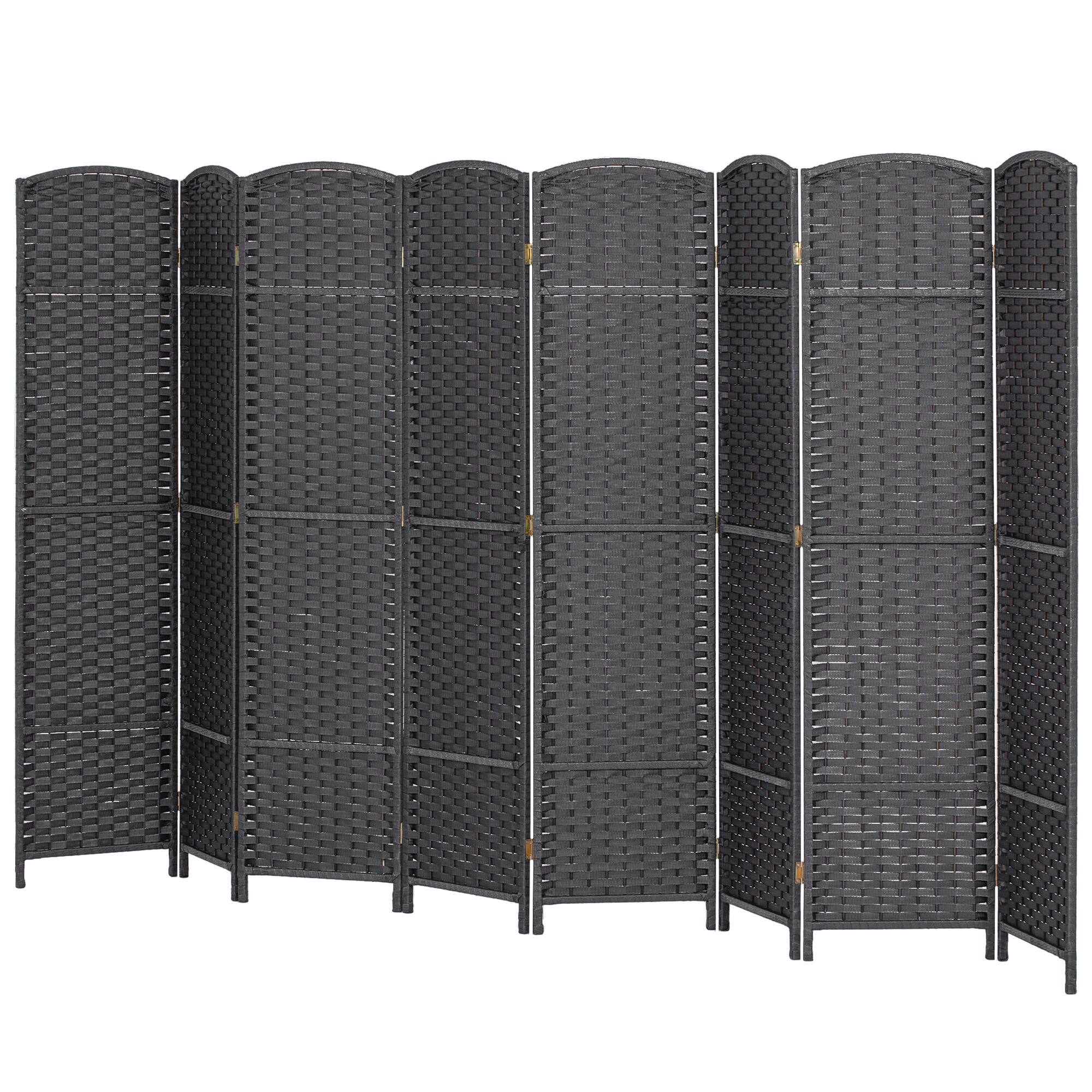 Front. COWLOWN - 8 Panel Folding Room Divider Privacy Screen Freestanding for Living Room and Bedroom - Natural.