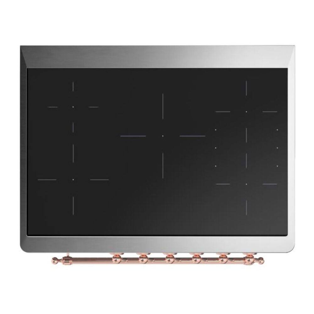Alt View 5. ILVE - ILVE Majestic II 36 inch Induction Range with 5 Elements (Graphite Matte, Copper Trim) - Graphite Matte.