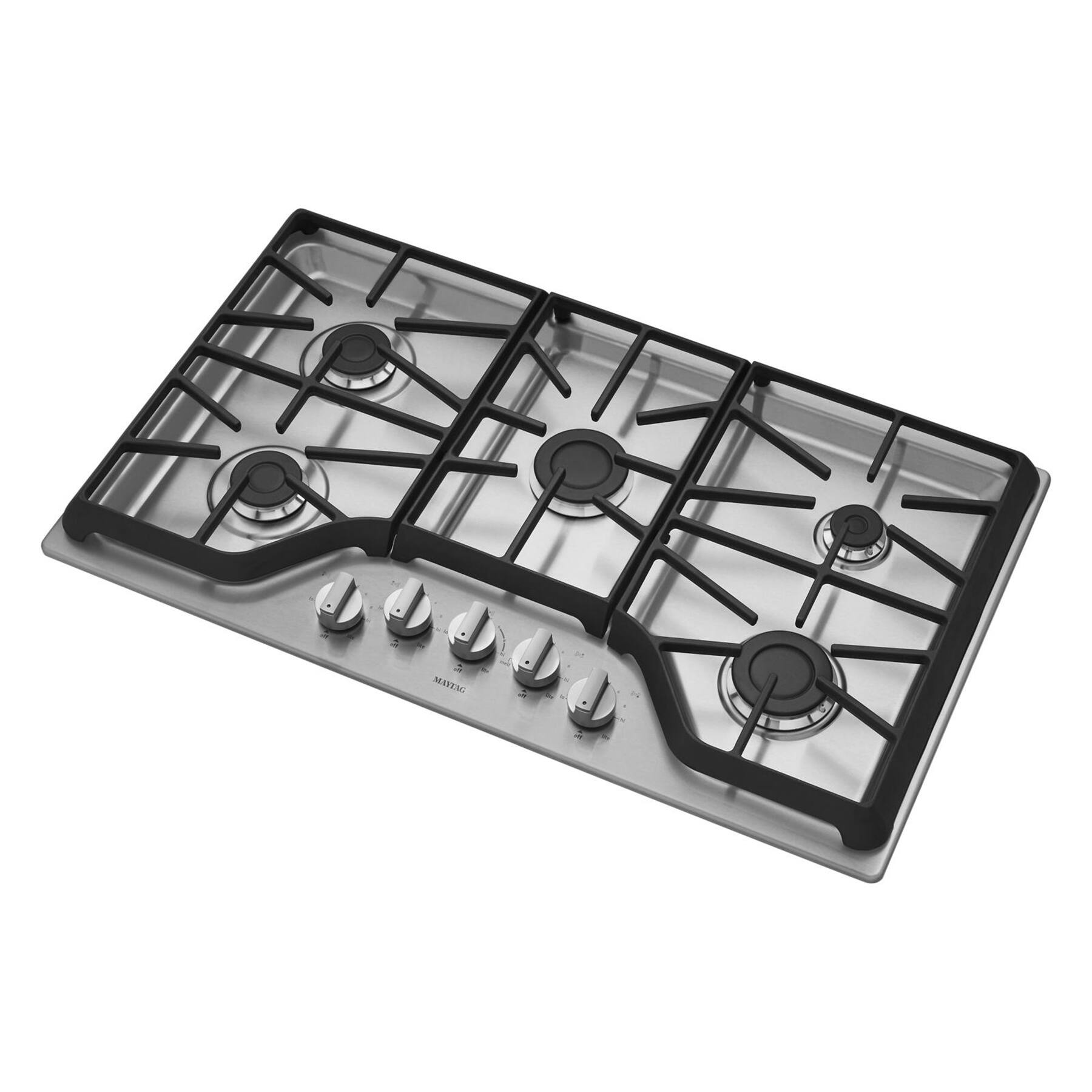 Alt View 15. Maytag - 36" Built-In Gas Cooktop - Stainless steel.