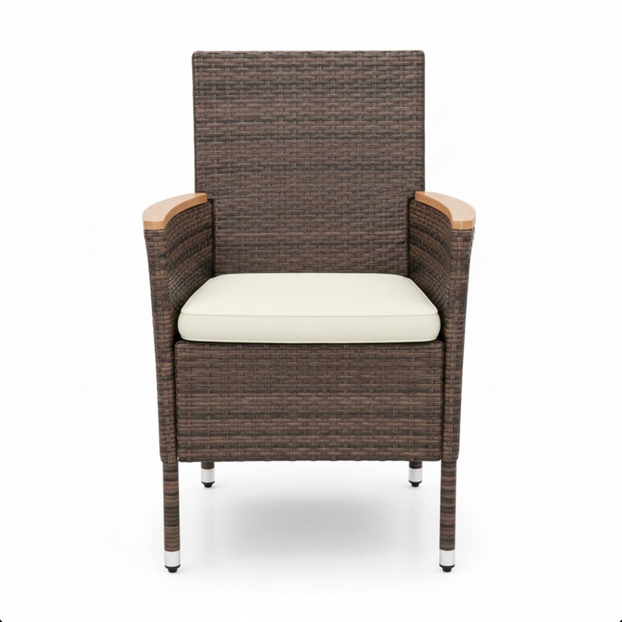 Alt View 5. Mondawe - 4-Piece All-Weather Rattan Patio Dining Chair - Brown.