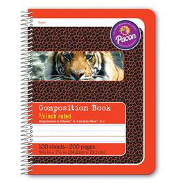 Pacon - Primary Composition Book, Spiral Bound, D'Nealian/Zaner-Bloser, 5/8" x 5/16" x 5/16" Ruled, 9-3/4" x 7-1/2", 100 Sheets