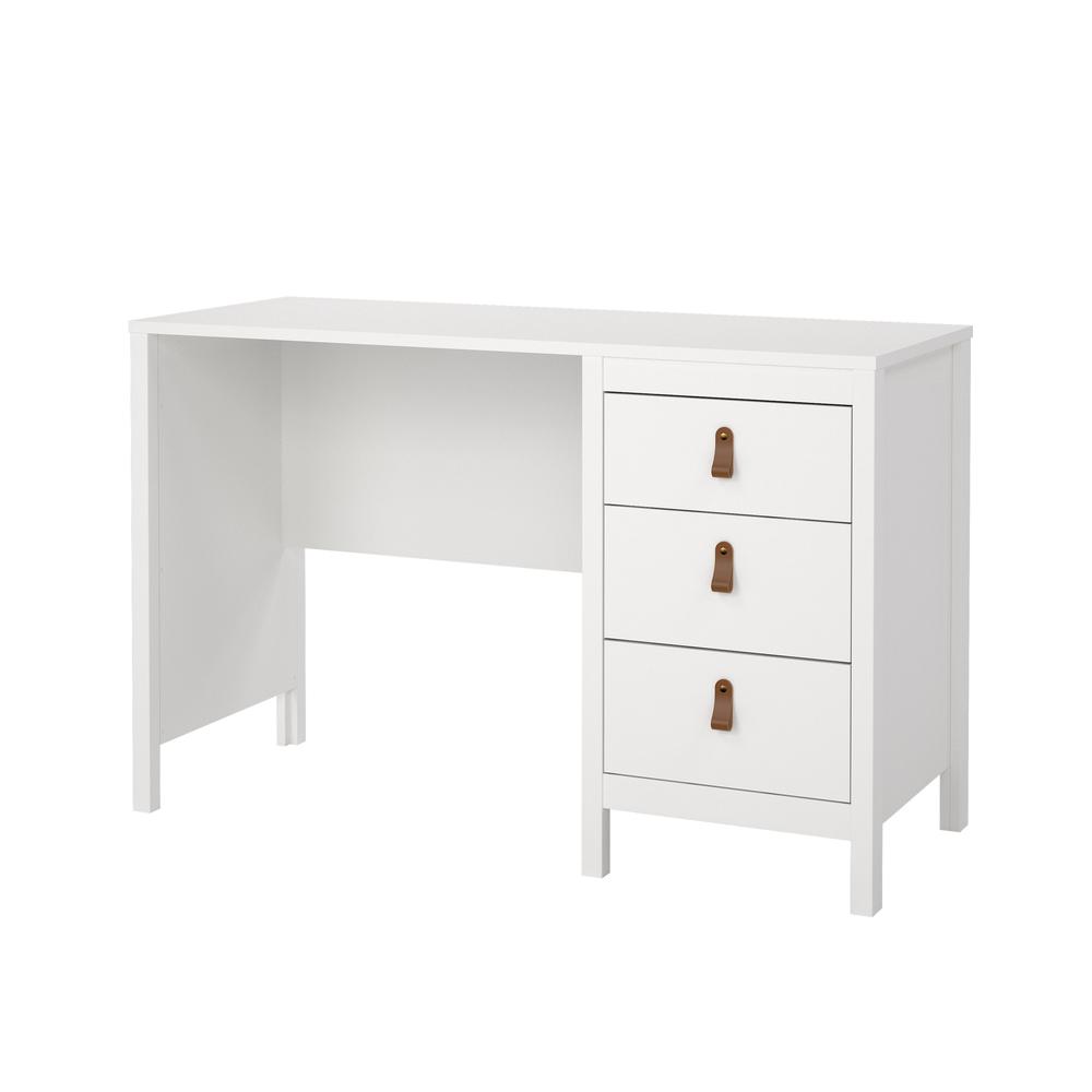 Alt View 7. Tvilum - Madrid Home Office Writing Desk with 3 Storage Drawers - White.