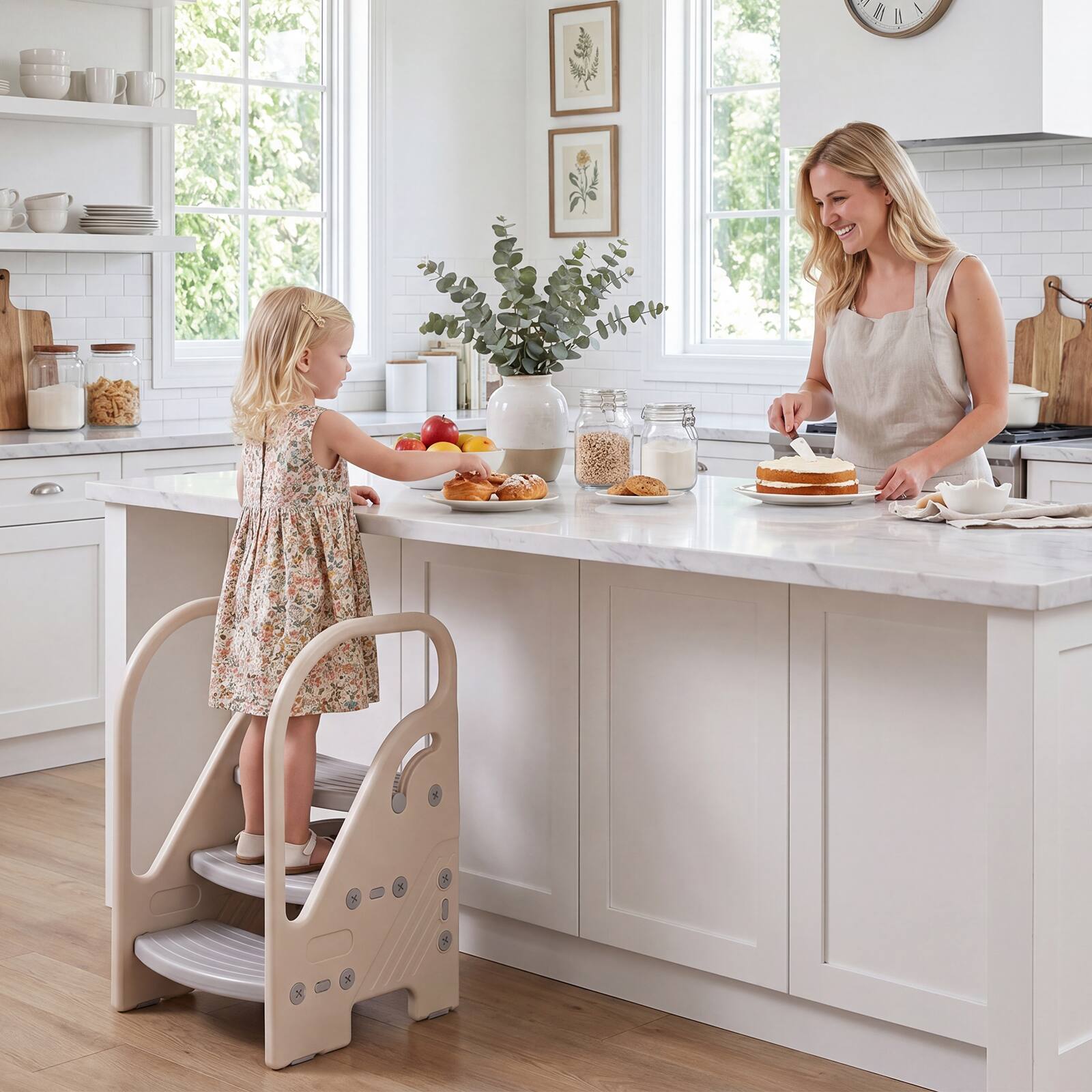 Alt View 5. Gymax - Gymax Toddler Step StoolAdjustable 3-Step Helper Stool w/ Safety Handles&Non-slip Pad - Grey.