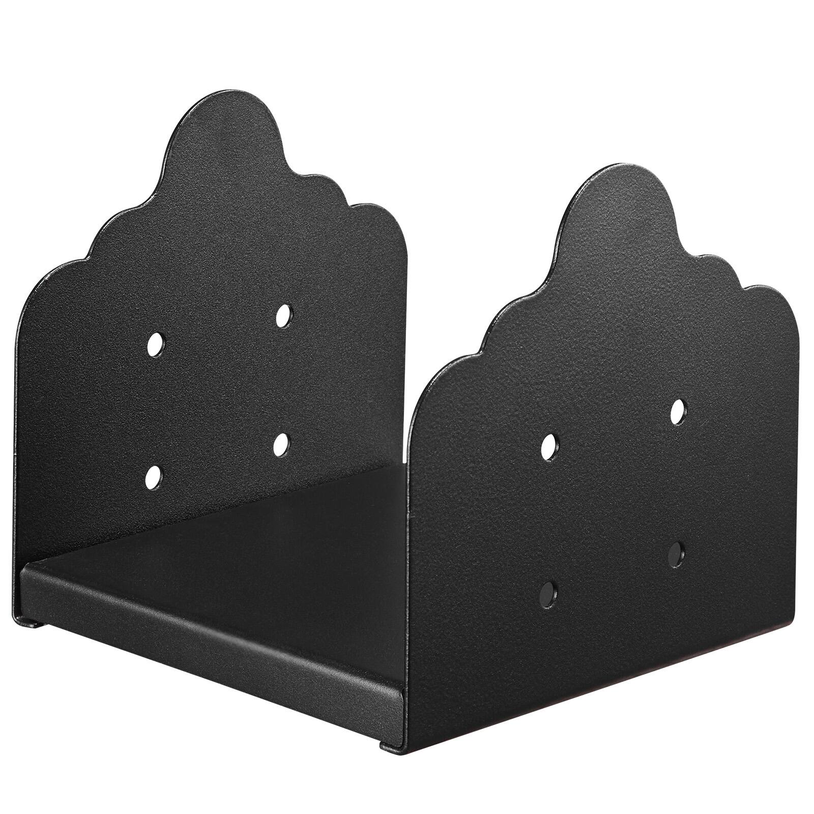 Alt View 5. VEVOR - 8x8 Post Base 2 Pcs, Inner Size 7.9x7.5 inch / 200x190 mm Post Brackets, Heavy Duty Carbon Steel Decking Posts - Black.