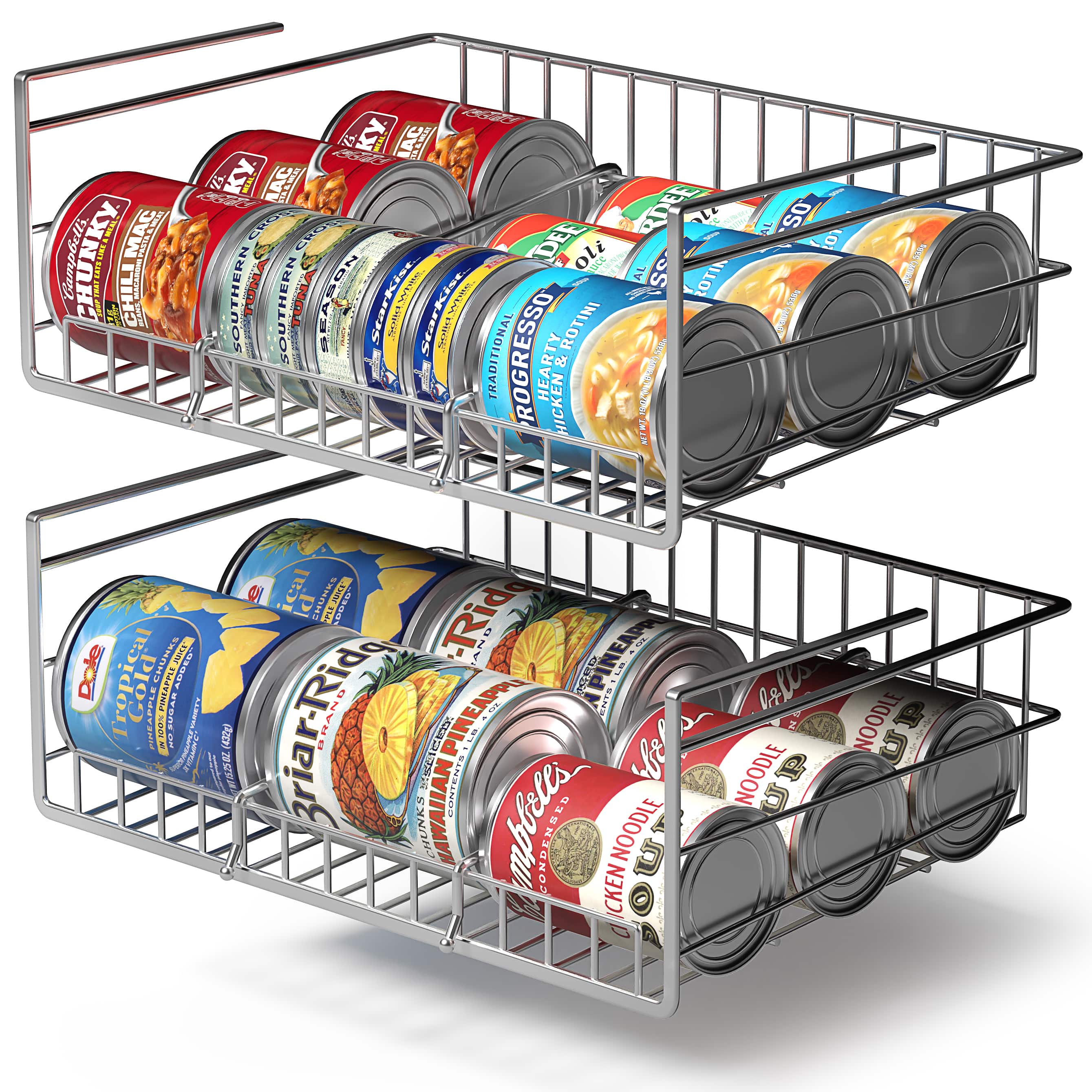 Sorbus - Under Cabinet Can Storage Shelf – Pantry Organizer with Divider for Canned Goods - Metal
