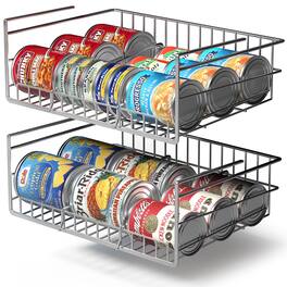 Sorbus - Under Cabinet Can Storage Shelf – Pantry Organizer with Divider for Canned Goods - Metal