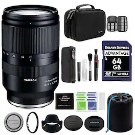 Tamron - 17-70mm F/2.8 Di III-A VC RXD Lens for Sony E Mount with Advanced Accessory and Travel Bundle | 17-70 mm Lens - Black