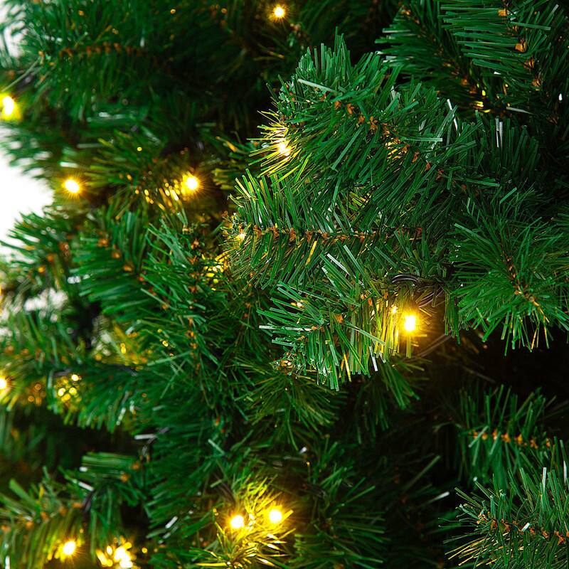 Alt View 4. WELLFOR - 9 ft Pre-Lit PVC Artificial Christmas Tree with 700 LED Lights,Full 2028‑Branch Tips Large Christmas Tree - Green.