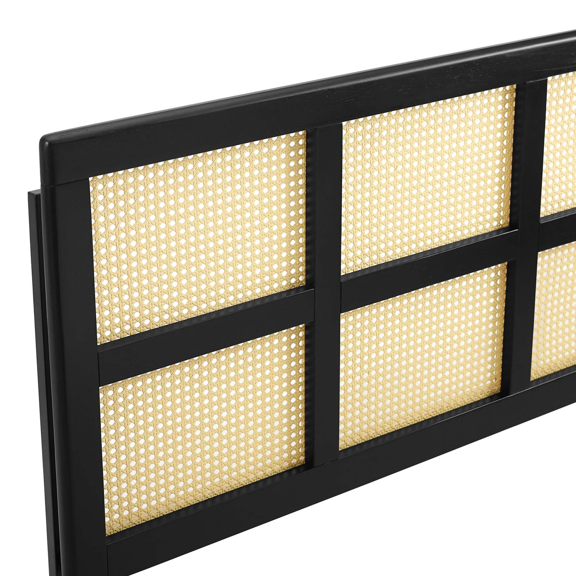 Alt View 1. Modway - Luana Cane Queen Headboard by Modway - Black.