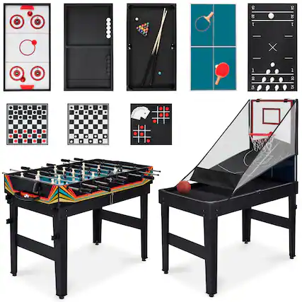 Front. Best Choice Products - Best Choice Products 13-in-1 Combo Game Table Set w/ Ping Pong, Foosball, Basketball, Hockey, Archery - Arcade - Arcade.
