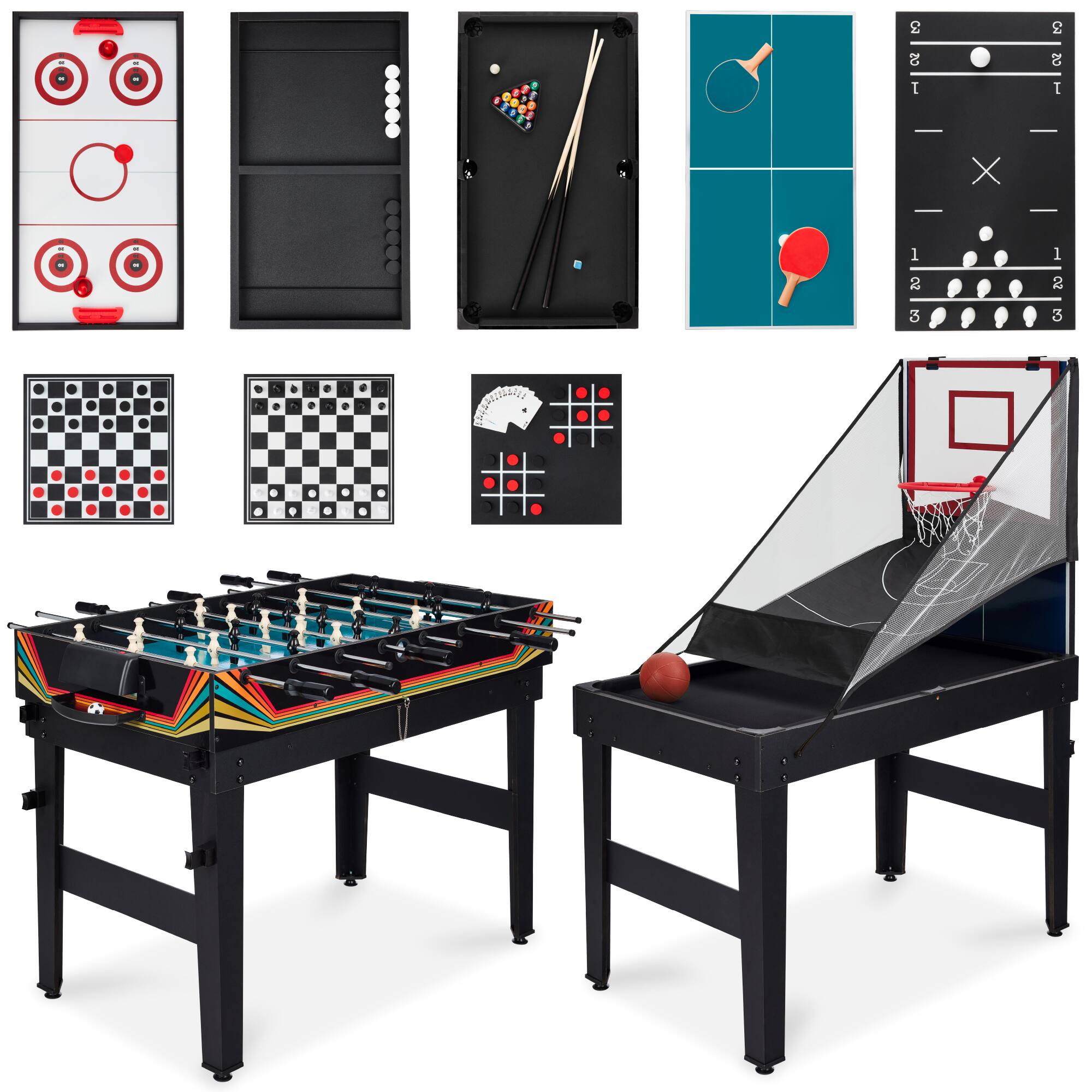 Best Choice Products - 13-in-1 Combo Game Table Set w/ Ping Pong, Foosball, Basketball, Hockey, Archery - Arcade