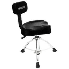 5 CORE - 5Core Drum Throne 4" Cushion Padded Stool w Backrest Airlift Height Adjustable Chair w 441Lb Capcity - Black