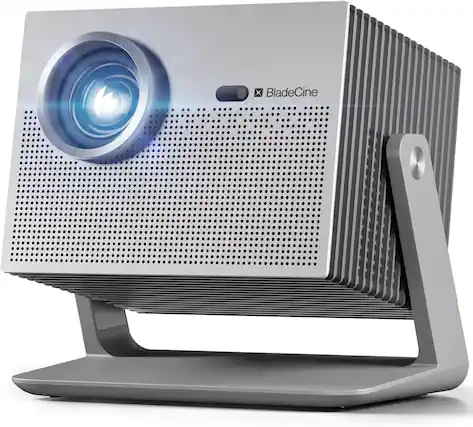 Front. BladeCine - Cube 600 Netflix Projector, True ISO 600 ANSI Lumens1080P Portable Projector with Wifi and Bluetooth - Silver.