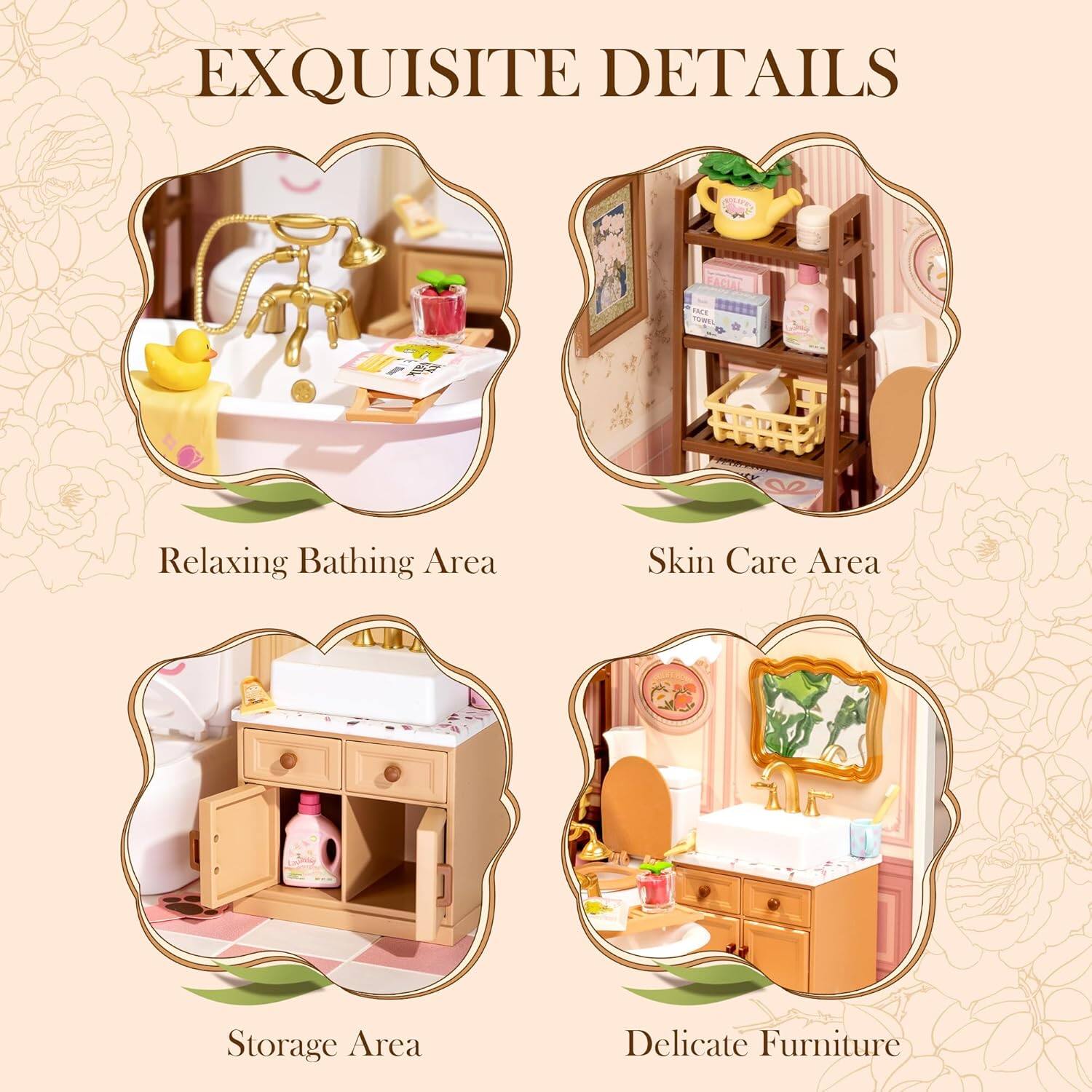 EXQUISITE DETAILS

- Relaxing Bathing Area
- Skin Care Area
- Storage Area
- Delicate Furniture