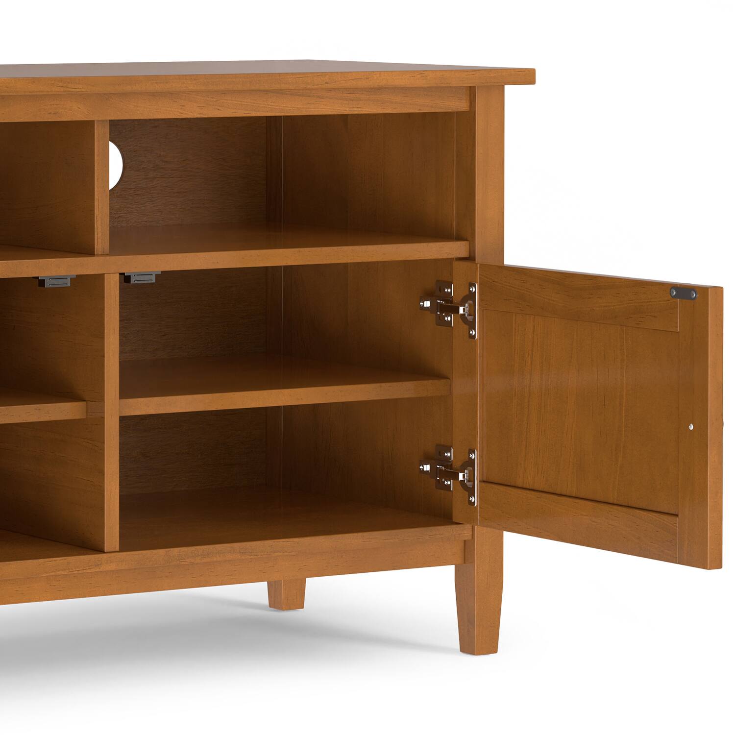 Alt View 6. Simpli Home - Warm Shaker SOLID WOOD 42 inch Wide Transitional TV Media Stand - Light Golden Brown.