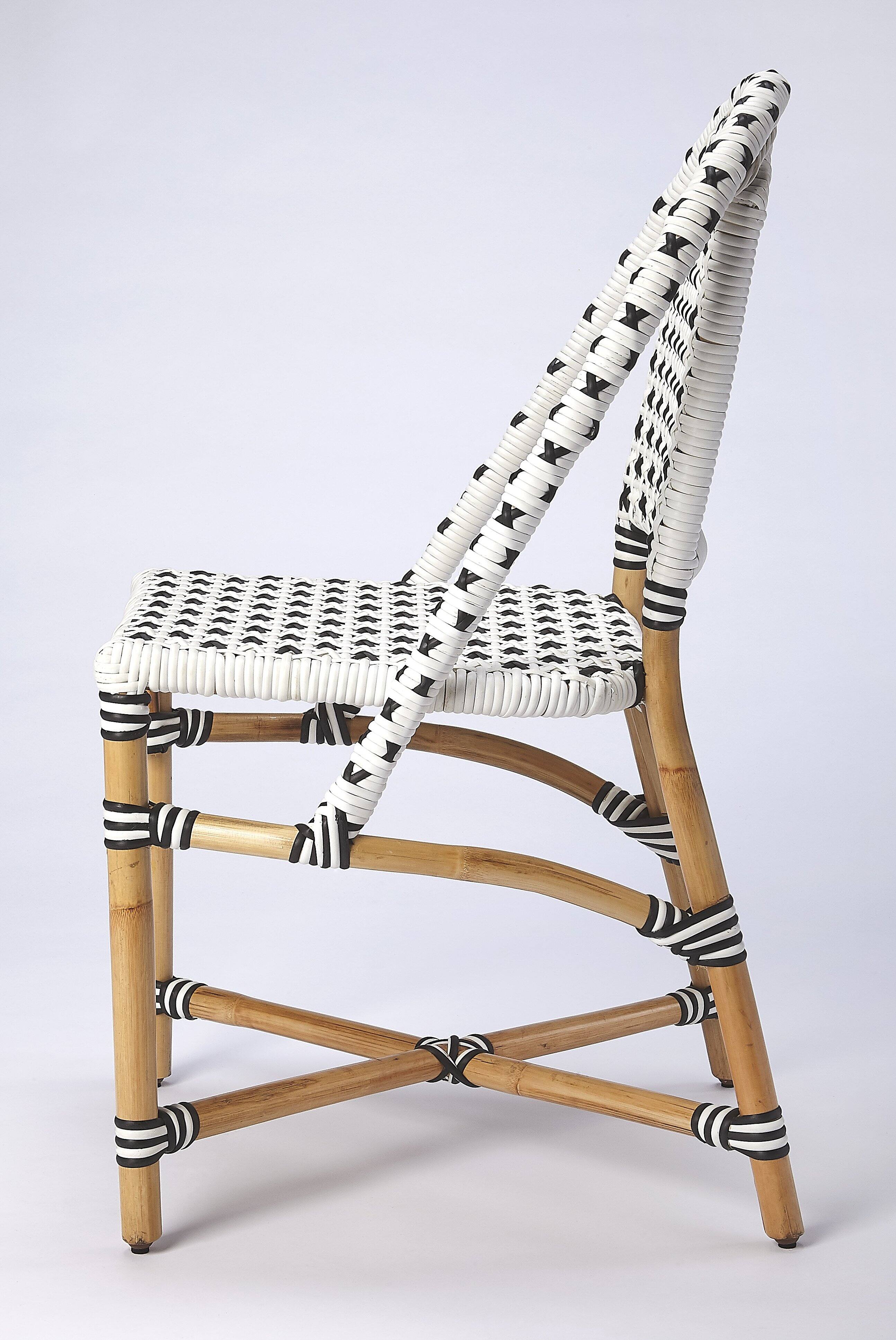 Alt View 3. Butler Specialty - Tenor 18.5 in. Seat Height Rattan Side Dining Chair with Back - White.