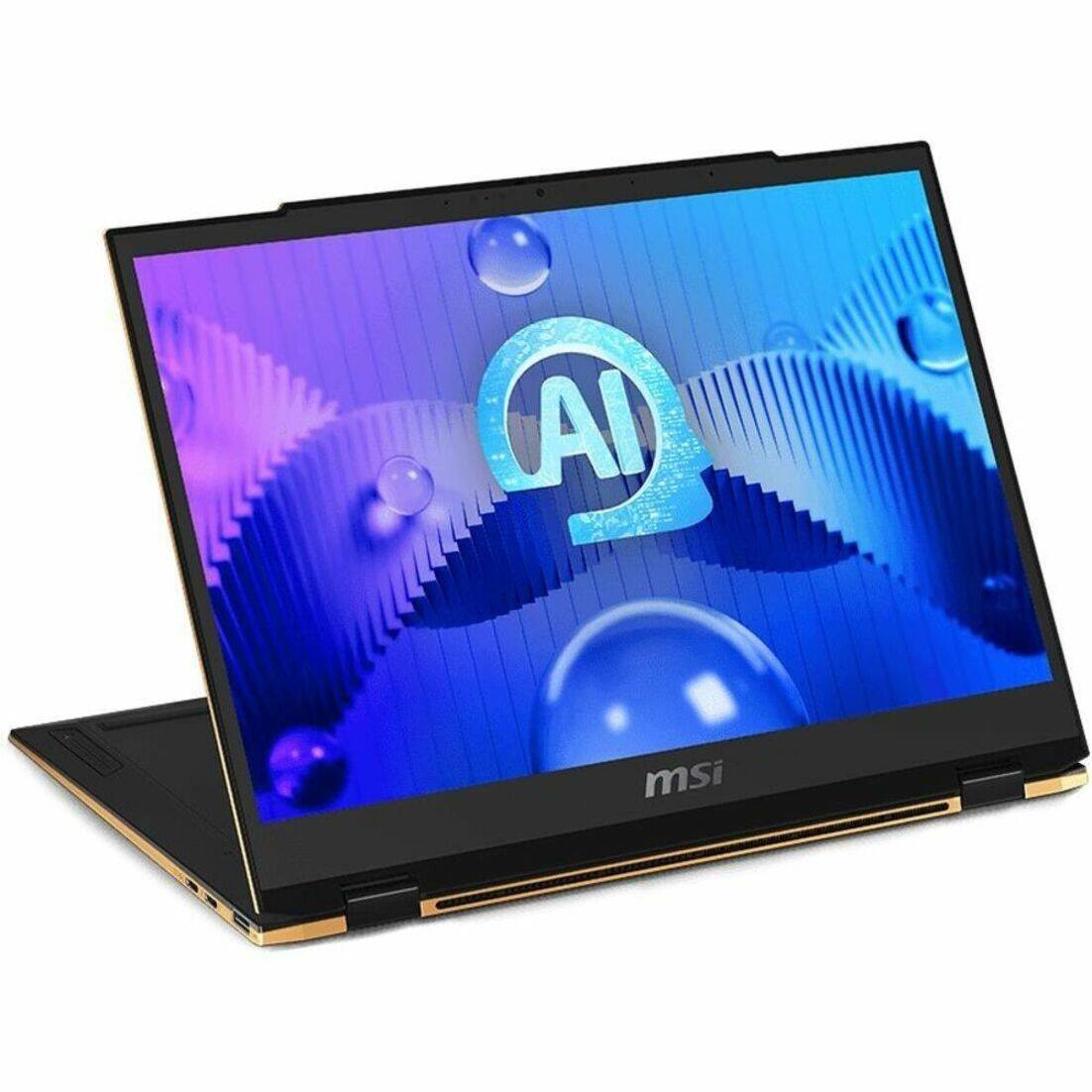 Alt View 17. MSI - Summit E13 AI Evo A1M 2-in-1 13.3" Touch Screen Laptop - Intel Core Ultra 7 with 32GB Memory - 1 TB SSD - Ink Black, Black.