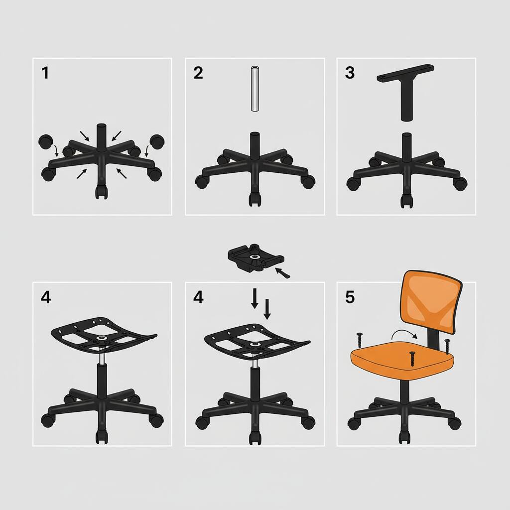 Alt View 6. AOITUN - Ergonomic Orange Office Computer Desk Chair - Height Adjustable, Breathable Mesh, Ideal for Kids and Teens - Orange.