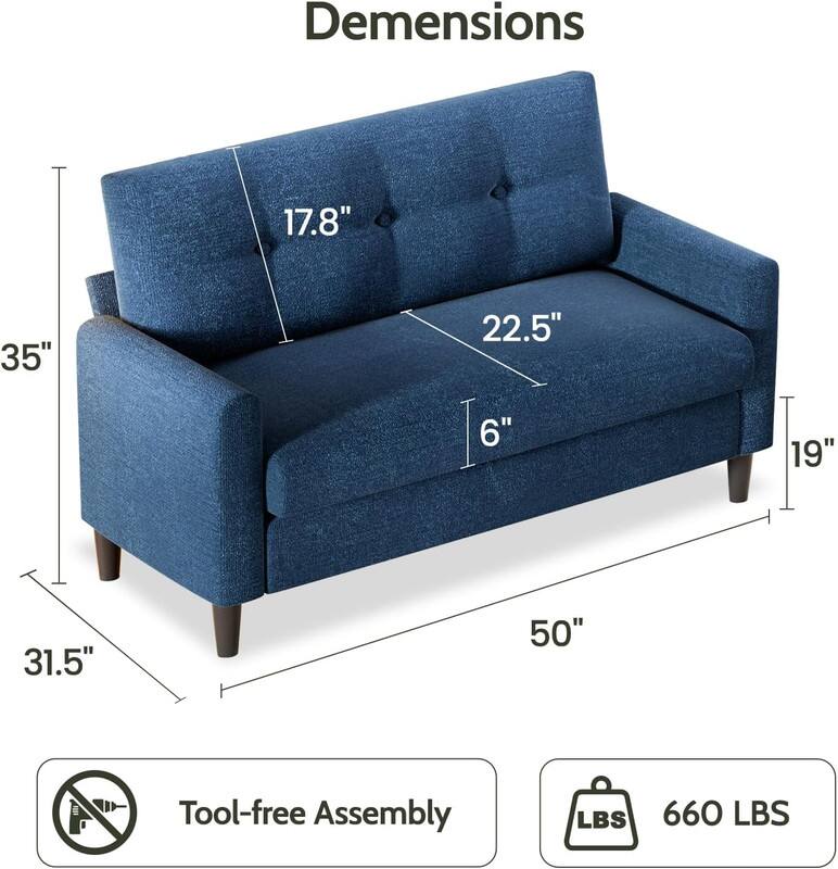 Dimensions: 17.8" x 35" x 22.5" x 6" x 19" x 31.5" x 50"  
Tool-free Assembly  
660 LBS