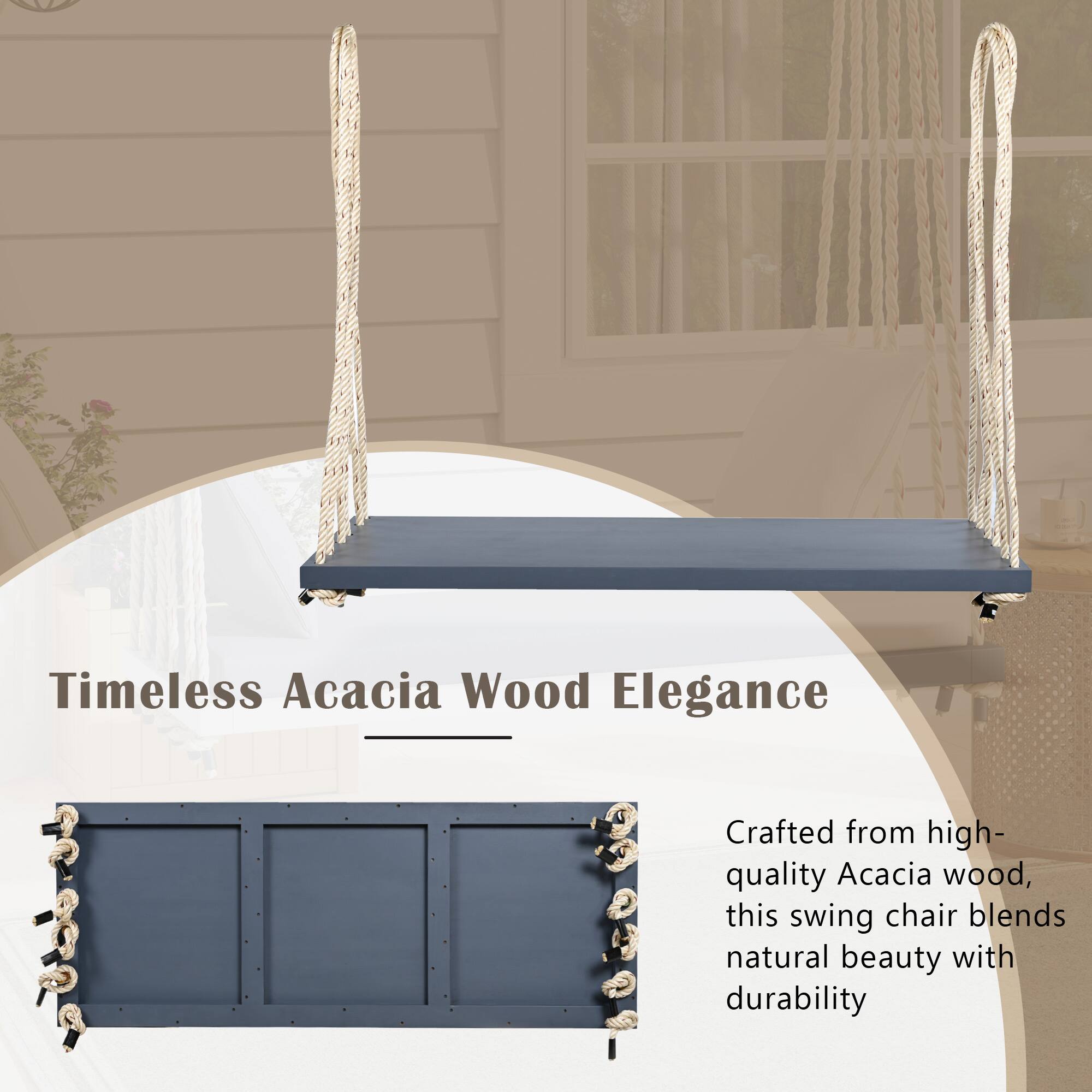 Timeless Acacia Wood Elegance

Crafted from high-quality Acacia wood, this swing chair blends natural beauty with durability.