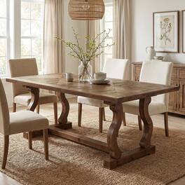 Tribesigns - 63" Wood Dining Table, Farmhouse Kitchen Table Seats 4-6 People - Walnut