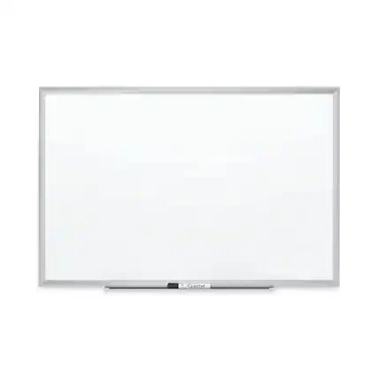 Front. Quartet - Classic Series Nano-Clean Dry Erase Board, 24" x 18", White Surface, Satin Aluminum Frame.