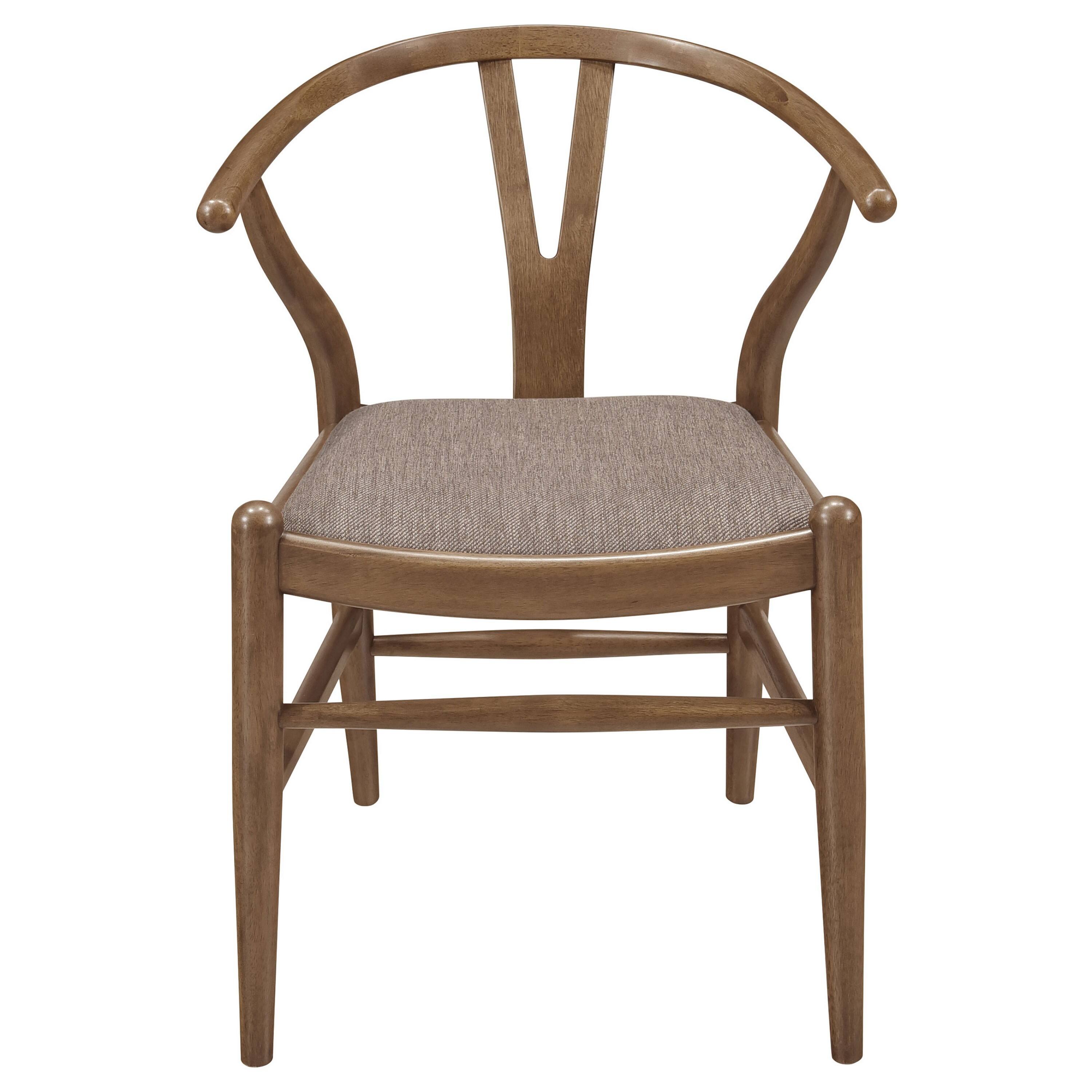 Alt View 1. Manhattan Lane - Ellie Dining Chair Set of 2, Y Shape Back, Fabric Seats - Brown.