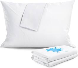 FAUNNA - 4 Pack (Queen) - Pillow Protector with Zipper Queen Size Pillow Covers 100% Waterproof Pillowcases, 20 x 30 inch - White