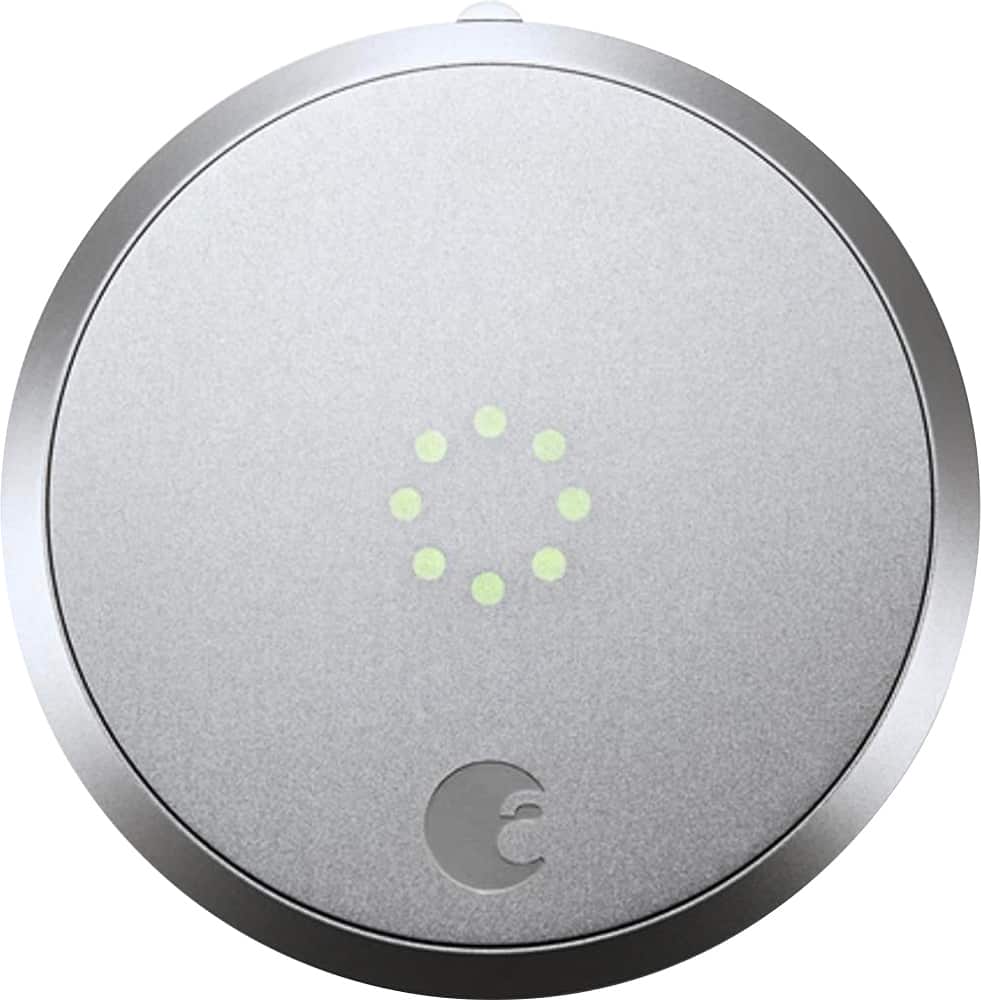 Front. August - HomeKit Bluetooth Deadbolt Retrofit Smart Lock - Silver.