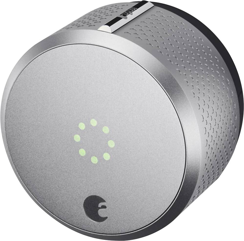 Alt View 12. August - HomeKit Bluetooth Deadbolt Retrofit Smart Lock - Silver.