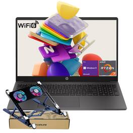 HP - 255 15.6" FHD Laptop - AMD Ryzen 7 7730U with 32GB RAM - 2TB SSD - Numeric Keypad - PCO Laptop Cooler - Gray
