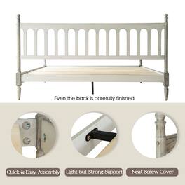 East West Furniture - King Wooden Platform Bed Frame - Weathered Gray Oak