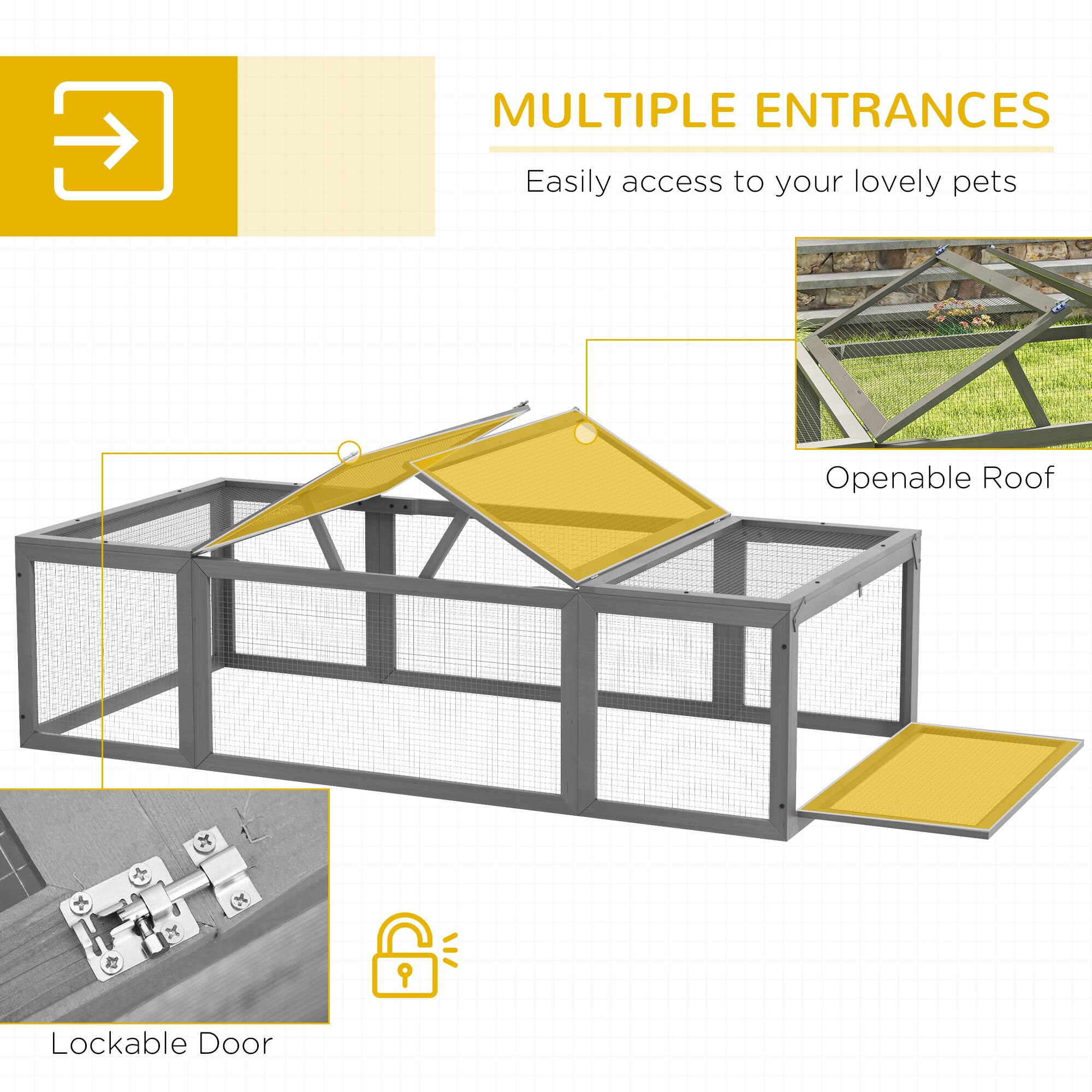 MULTIPLE ENTRANCES  
Easily access to your lovely pets  

Openable Roof  

Lockable Door
