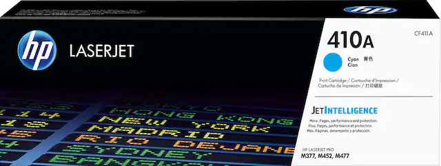 Front. HP - 410A Toner Cartridge - Cyan.