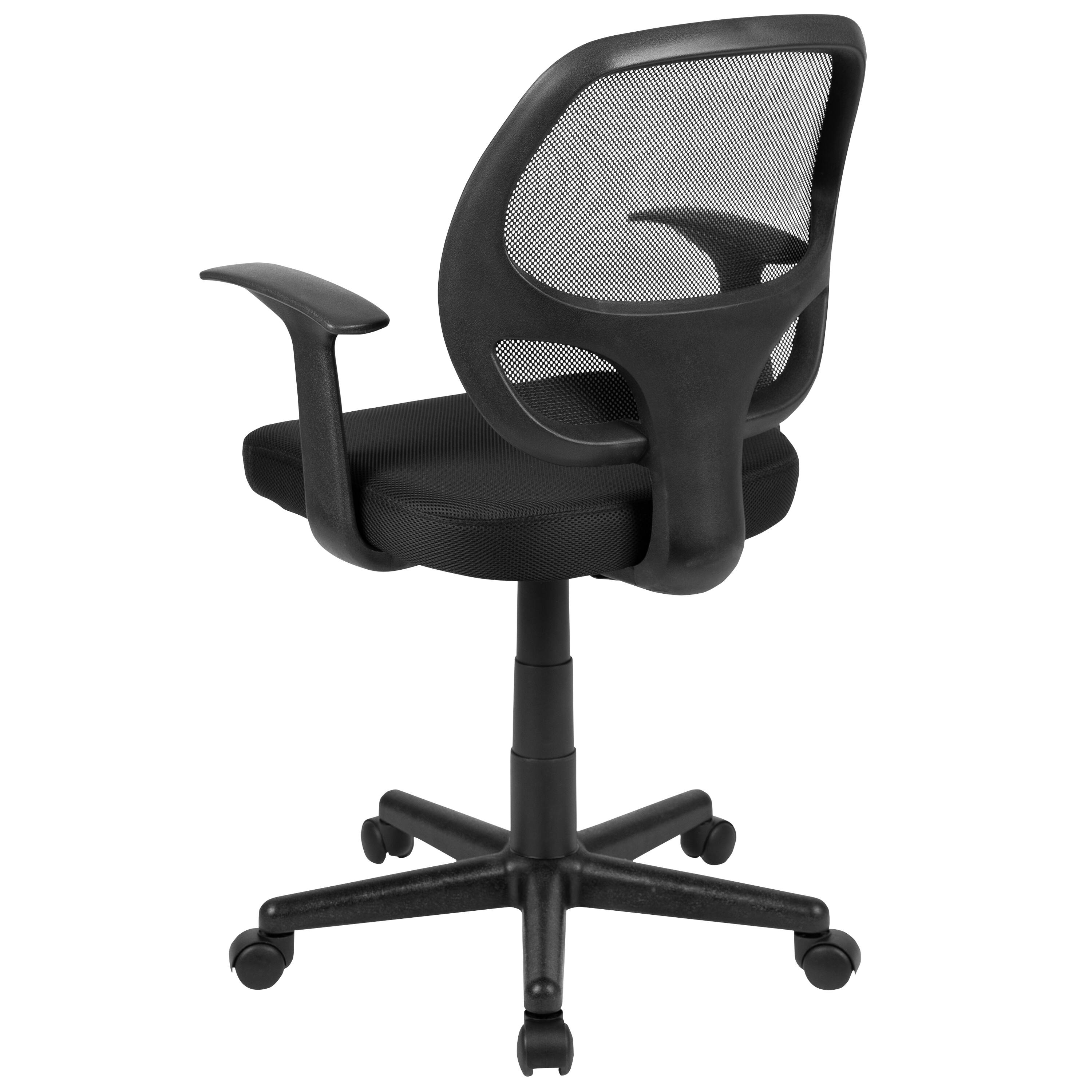 Alt View 5. Emma + Oliver - Mid-Back Mesh Swivel Ergonomic Task Office Chair - Arms - Black.