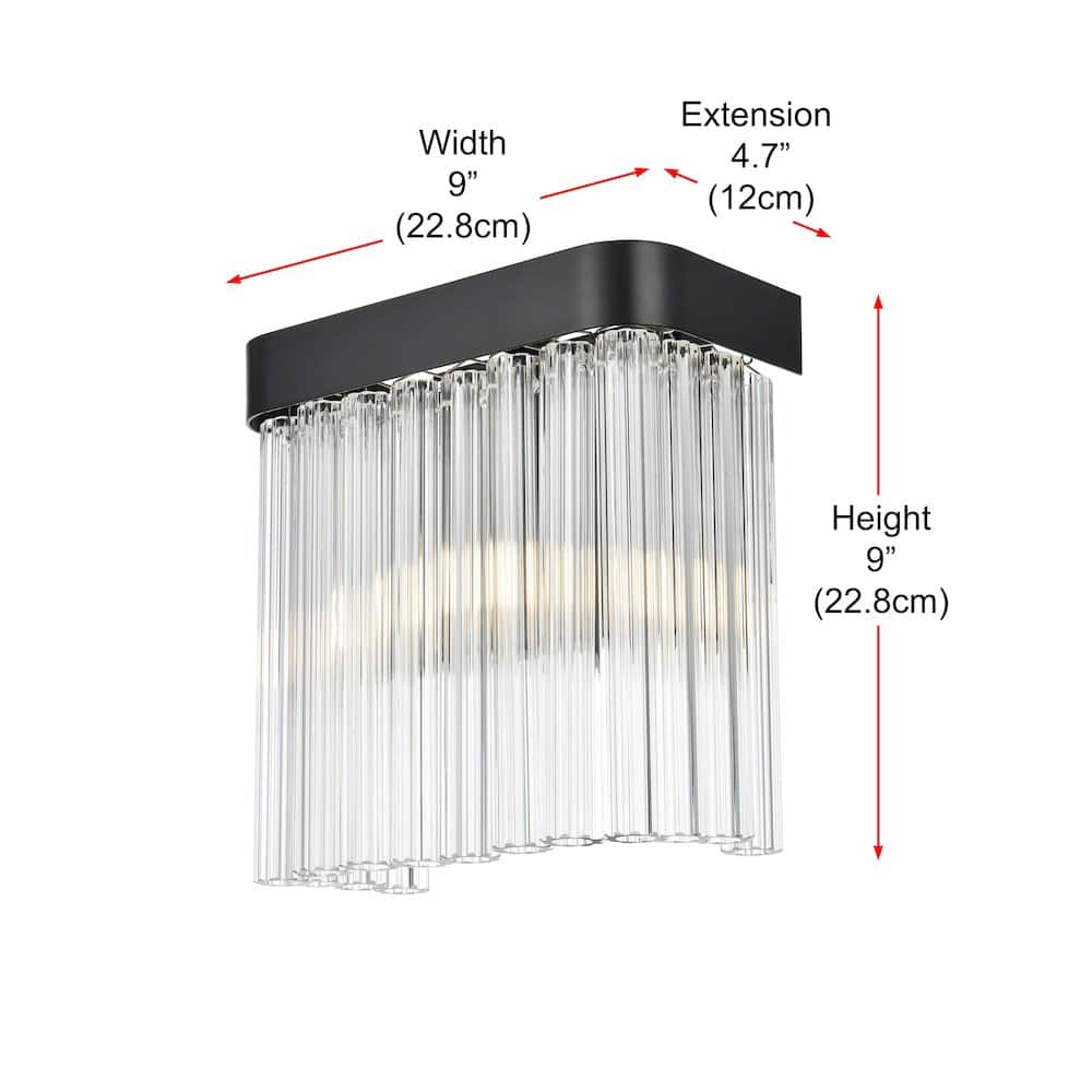 Elegant Lighting - Harlow 9 Inch Wall Sconce In Black - Black And Clear price history on PriceWatchPro