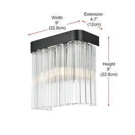 Elegant Lighting - Harlow 9 Inch Wall Sconce In Black - Black And Clear