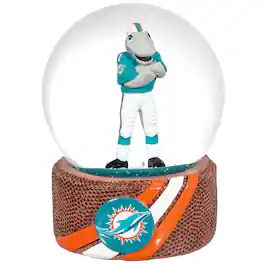 Evergreen Enterprises - Miami Dolphins 100mm Mascot Glass Water Globe - Multicolor