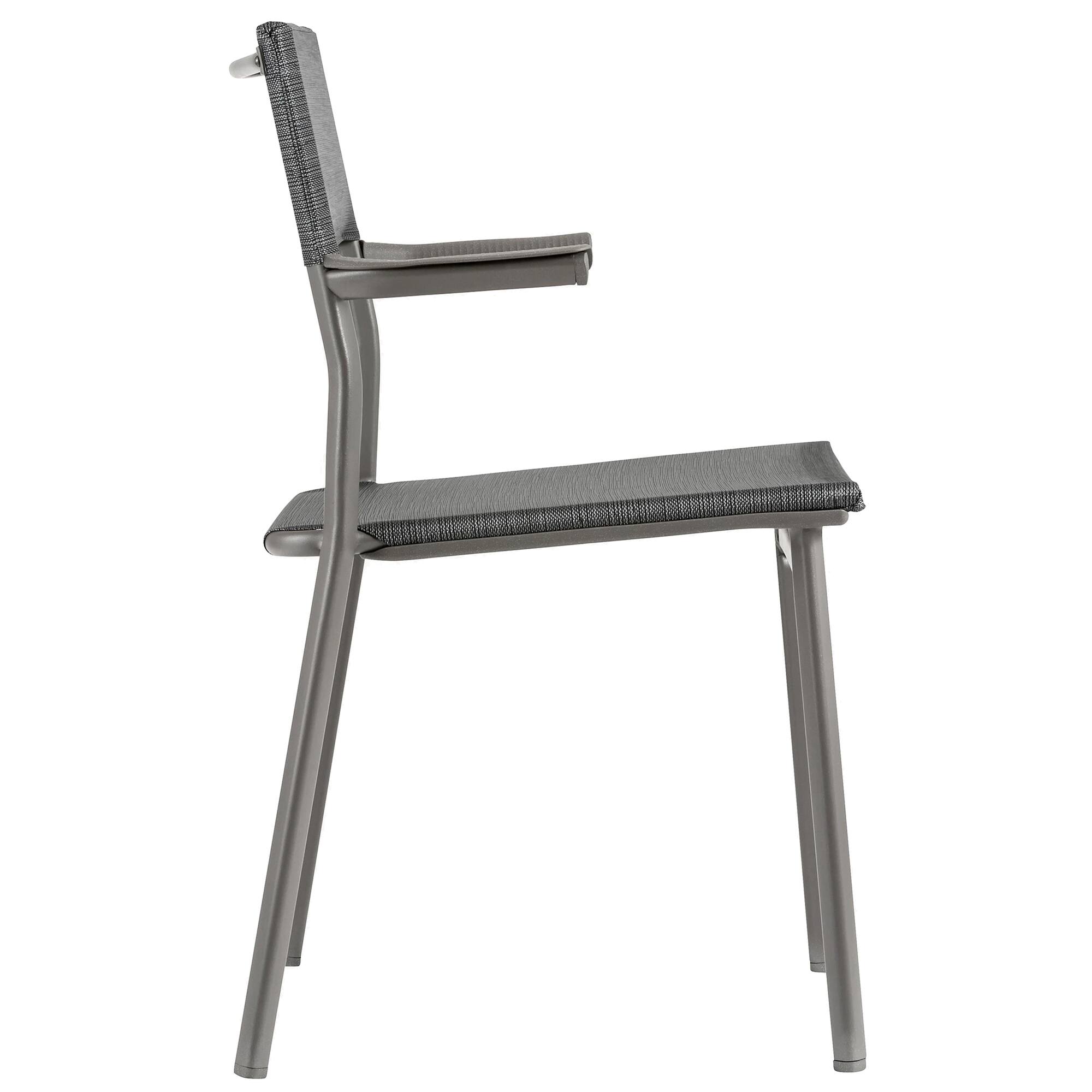 Alt View 10. Lafuma - Lafuma Batyline Duo ORON Outdoor Dining Armchair, Titanium/Obsidian (Set of 2) - Titane Frame - Obsidian, Set of 2.