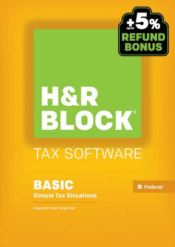 Front. H&R Block - H&R Block Tax Software Basic (Tax Year 2015).